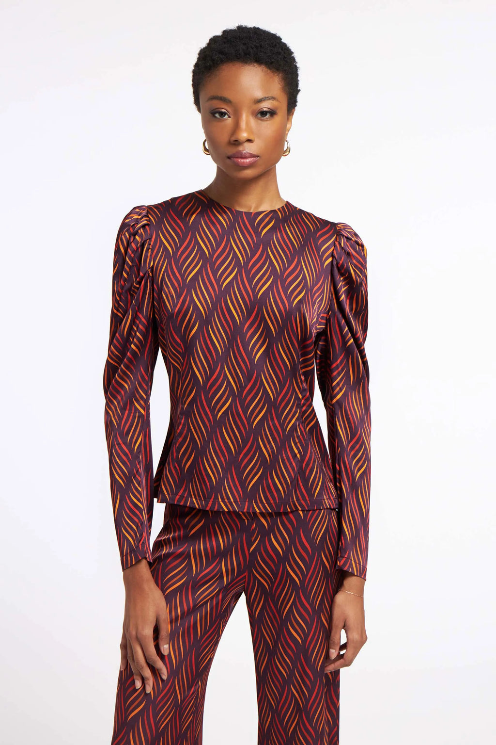 Nala Blouse Dancing Lines Plum