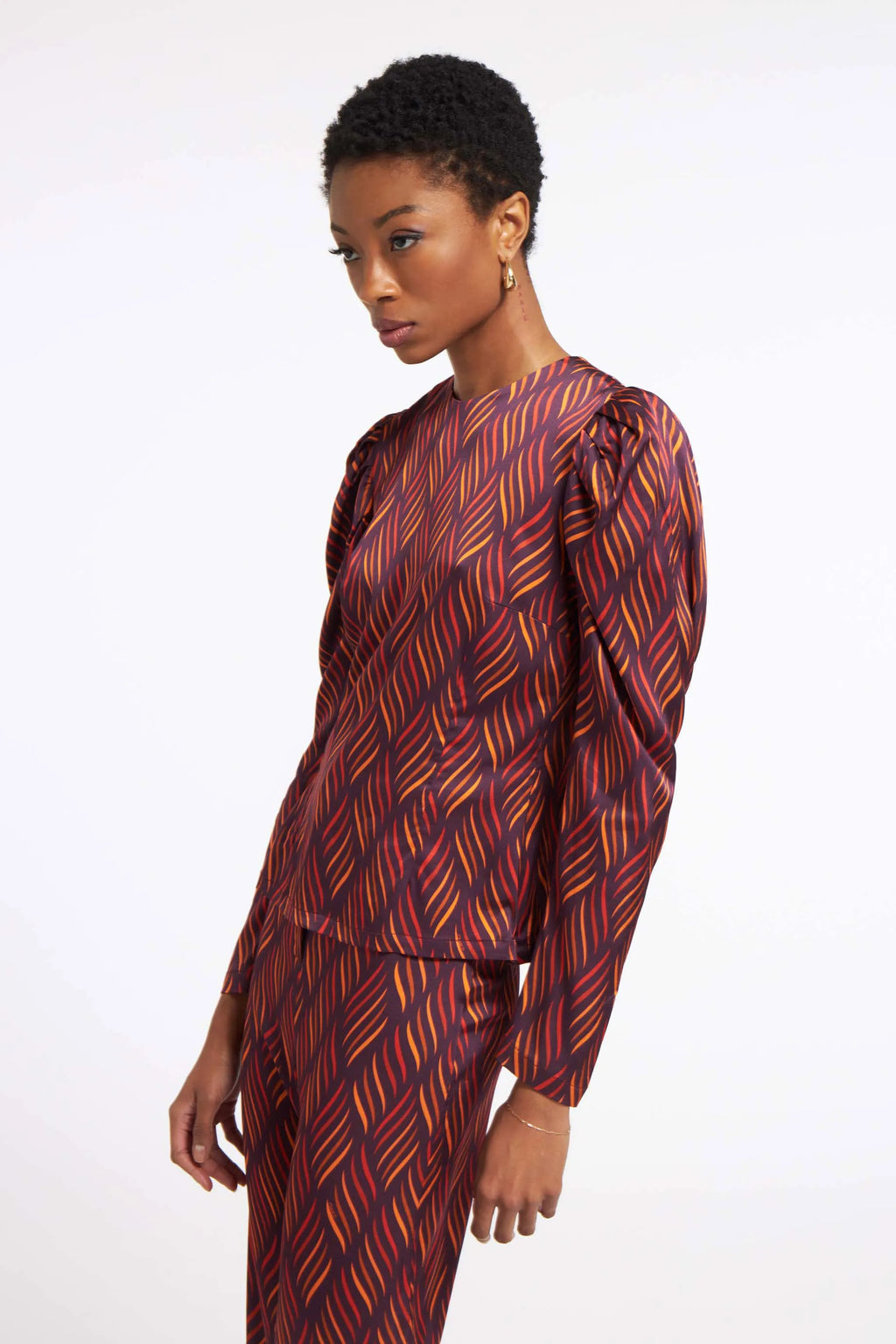 Nala Blouse Dancing Lines Plum