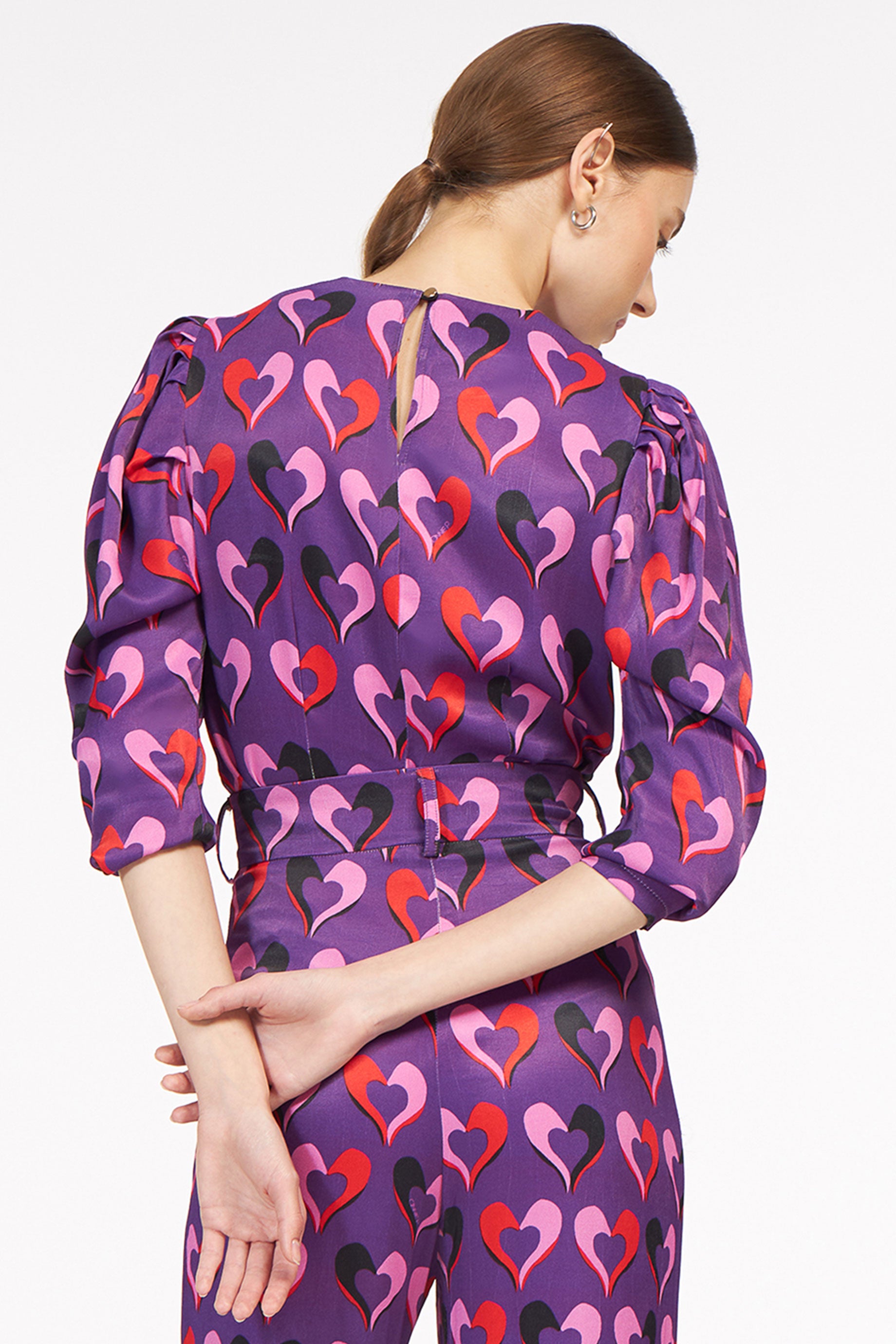 Nala Blouse Hearts Purple