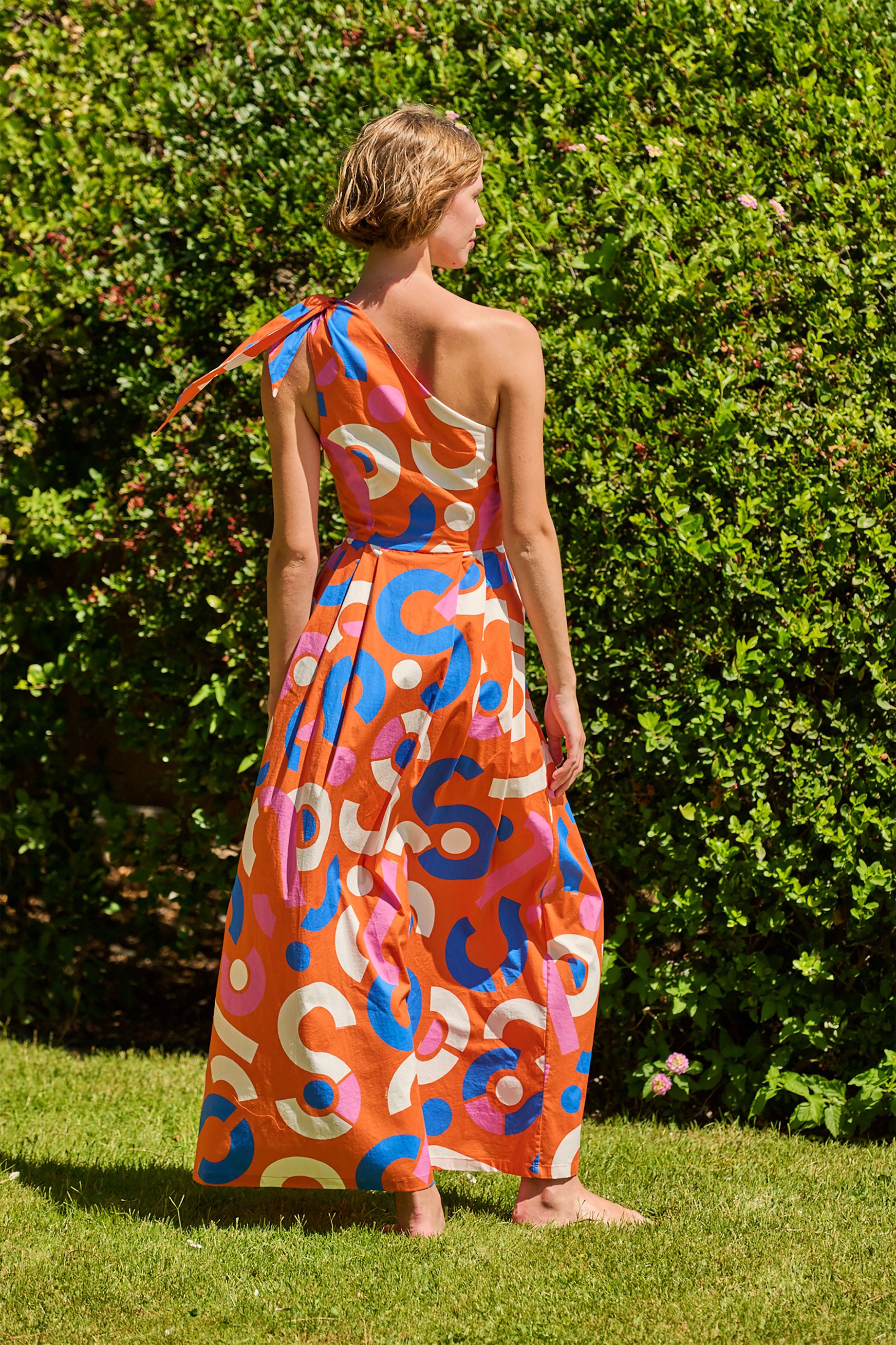 One Shoulder Dress Candybag Orange