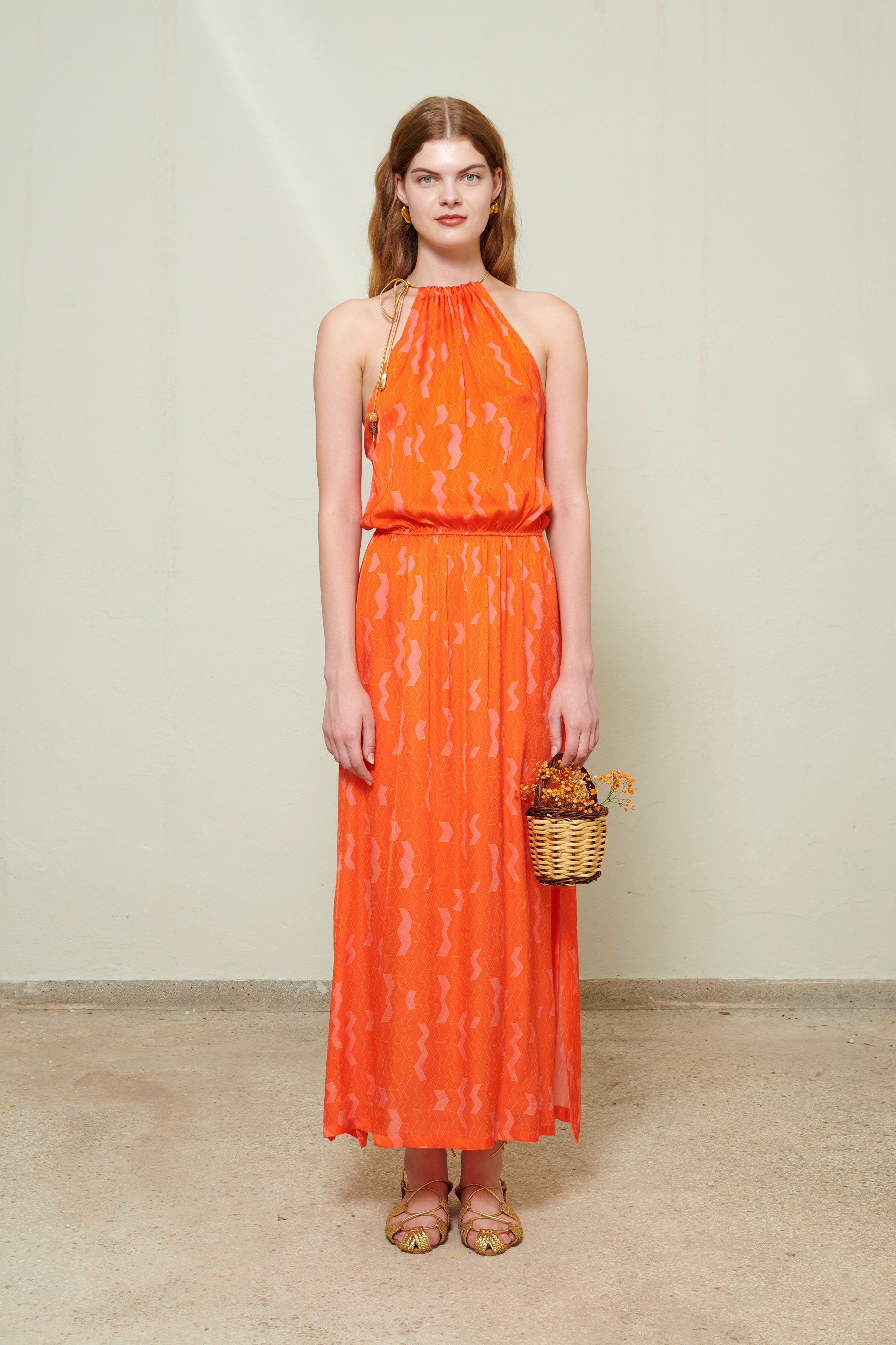 Raiza Dress Zig Zag Orange