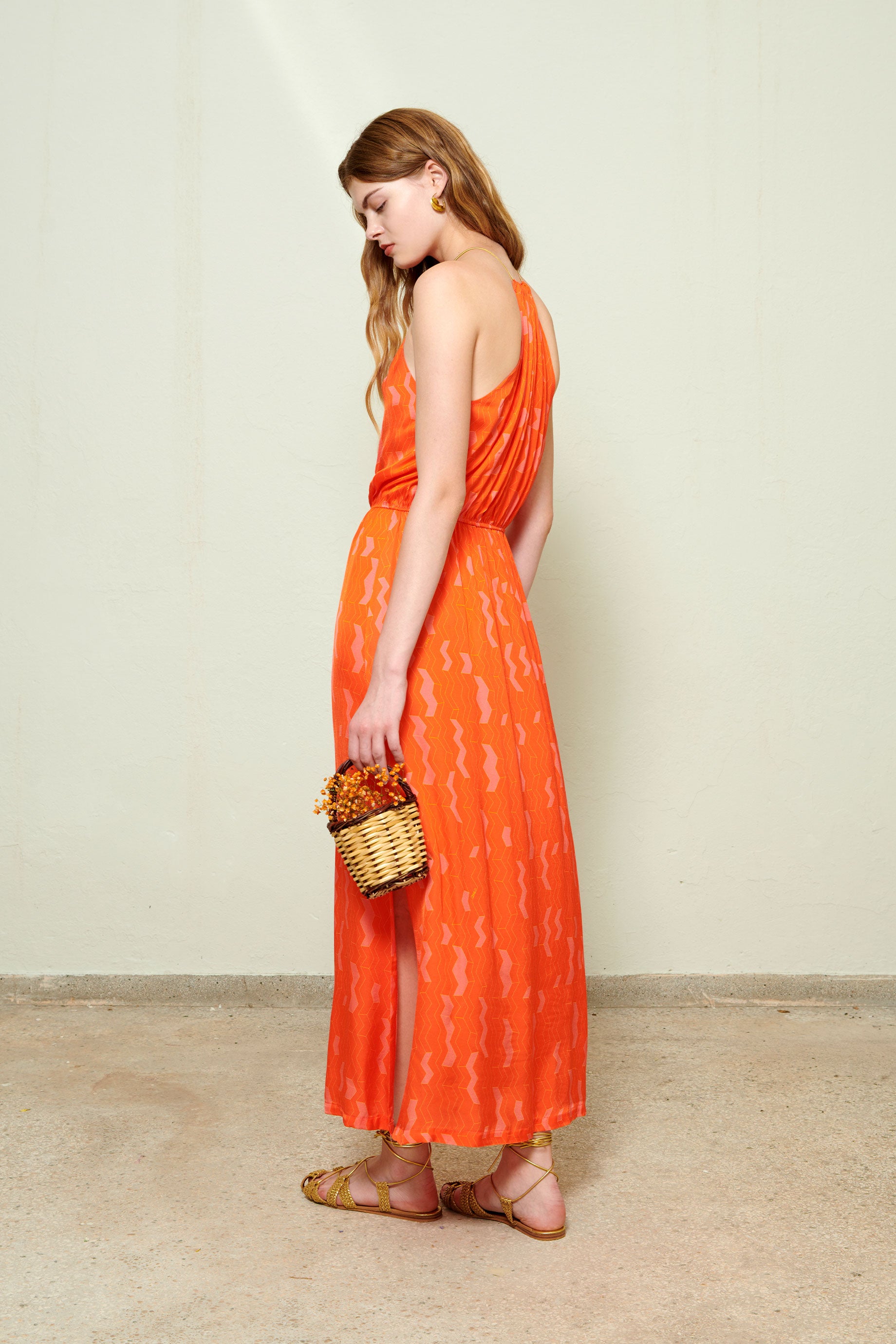 Raiza Dress Zig Zag Orange