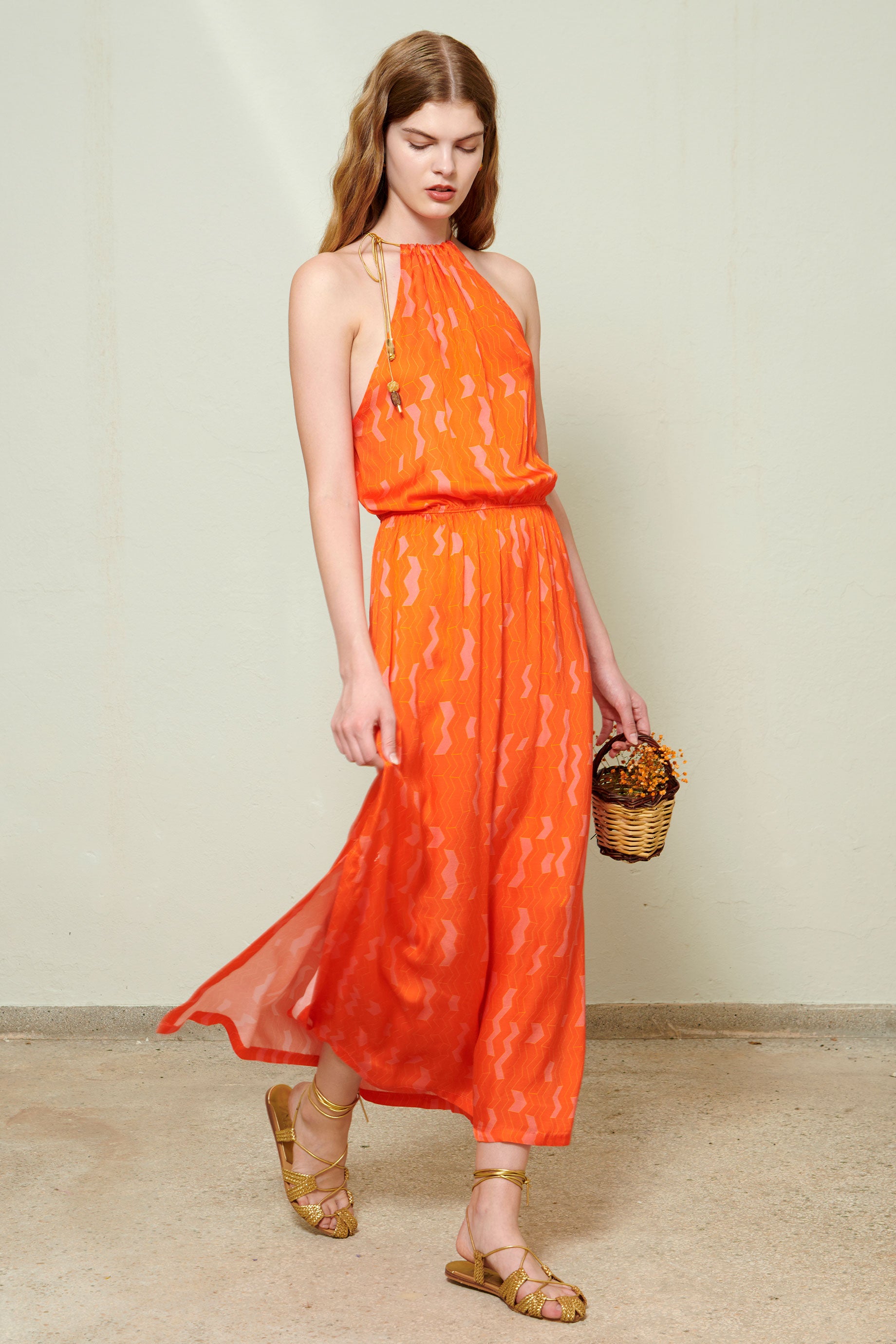 Raiza Dress Zig Zag Orange