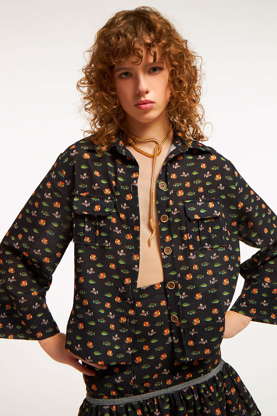 Short Safari Jacket Fish Parade