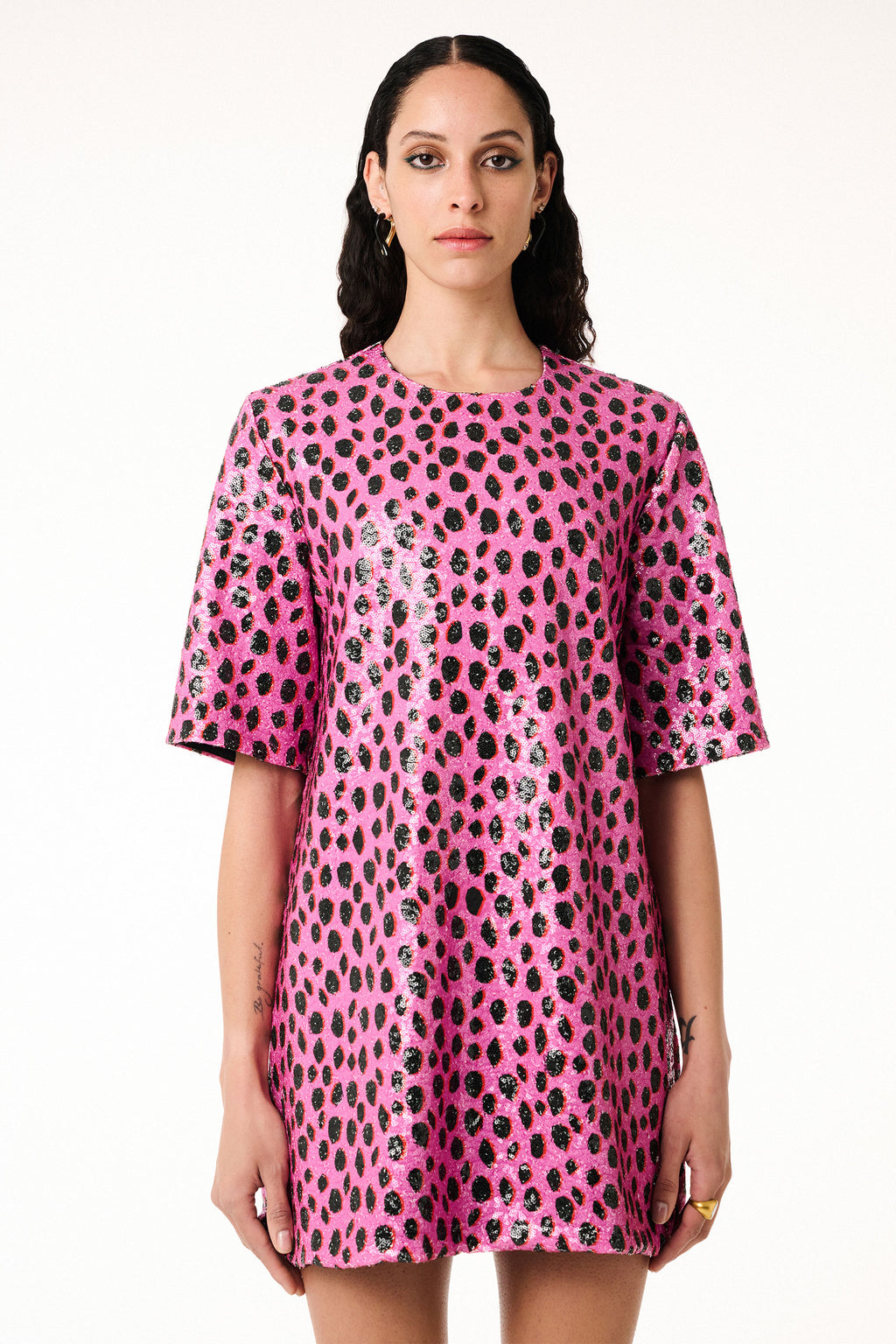 Sequin Dress Pelle Fuchsia