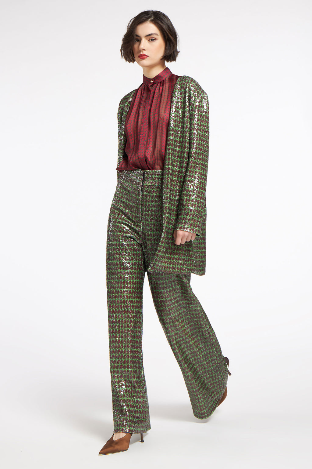Sequin Pants Diamonds Lime