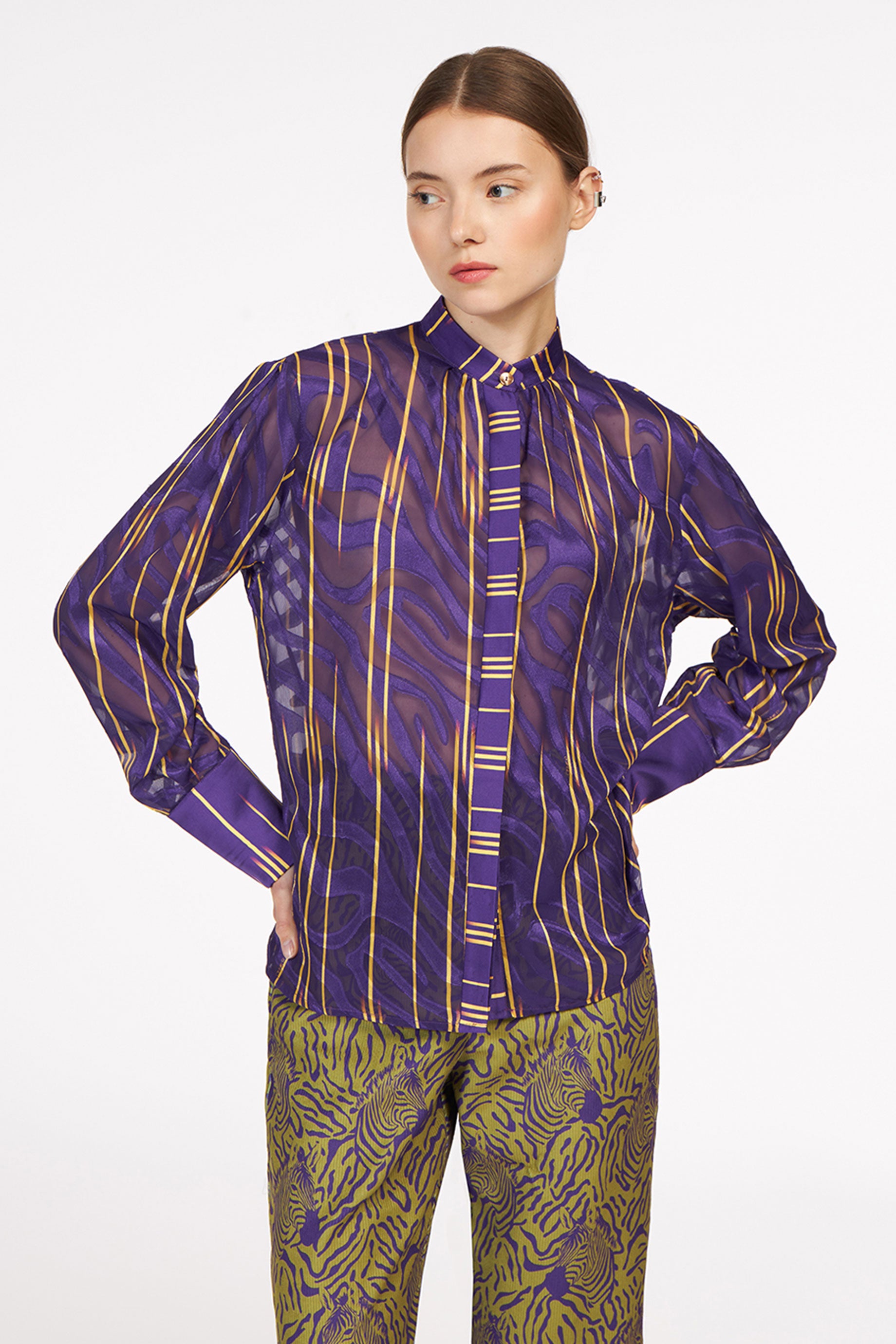 Shimmering Shirt Lines Purple