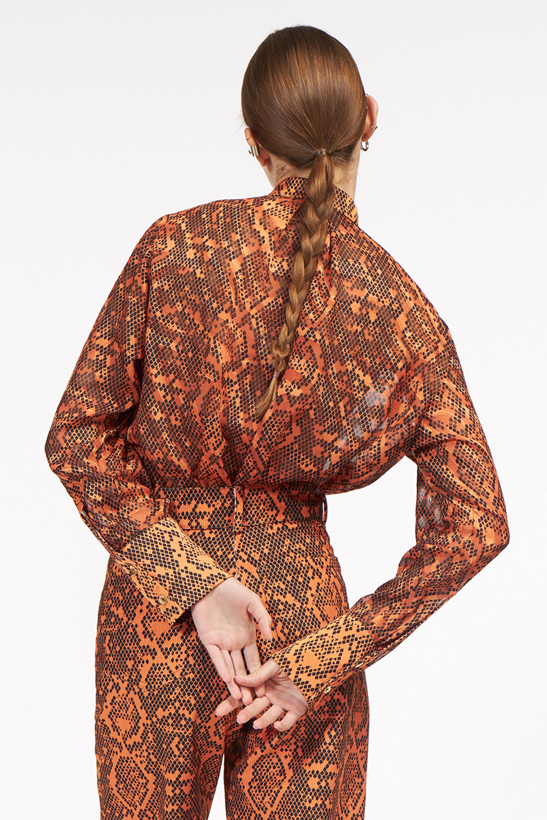 Shimmering Shirt Snake Orange