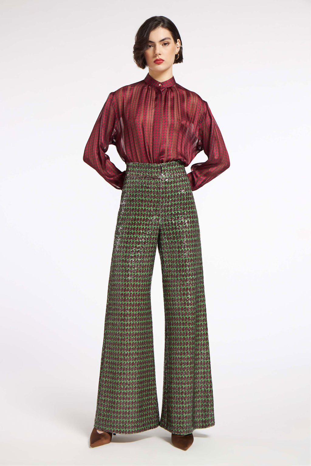 Sequin Pants Diamonds Lime