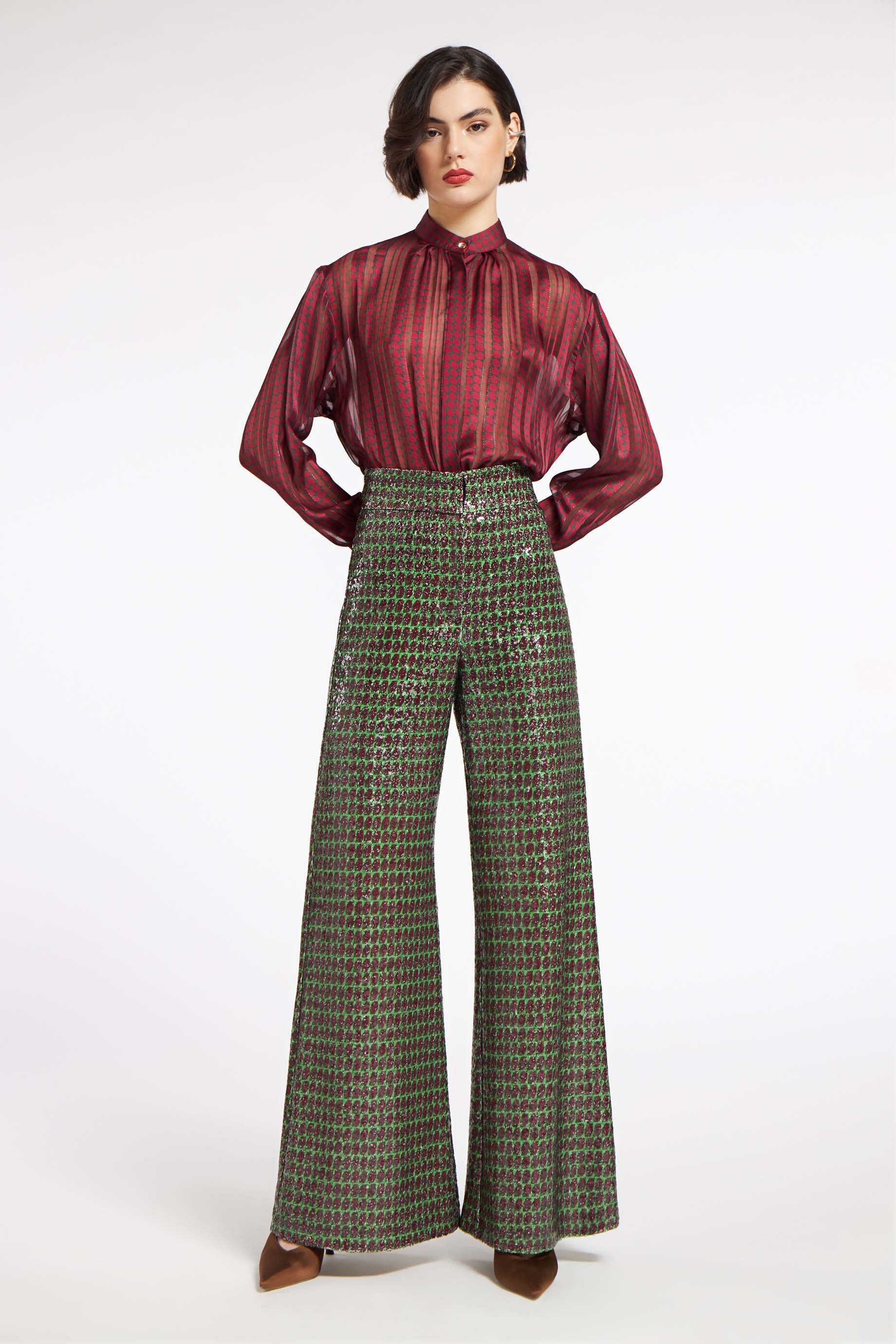 Sequin Pants Diamonds Lime