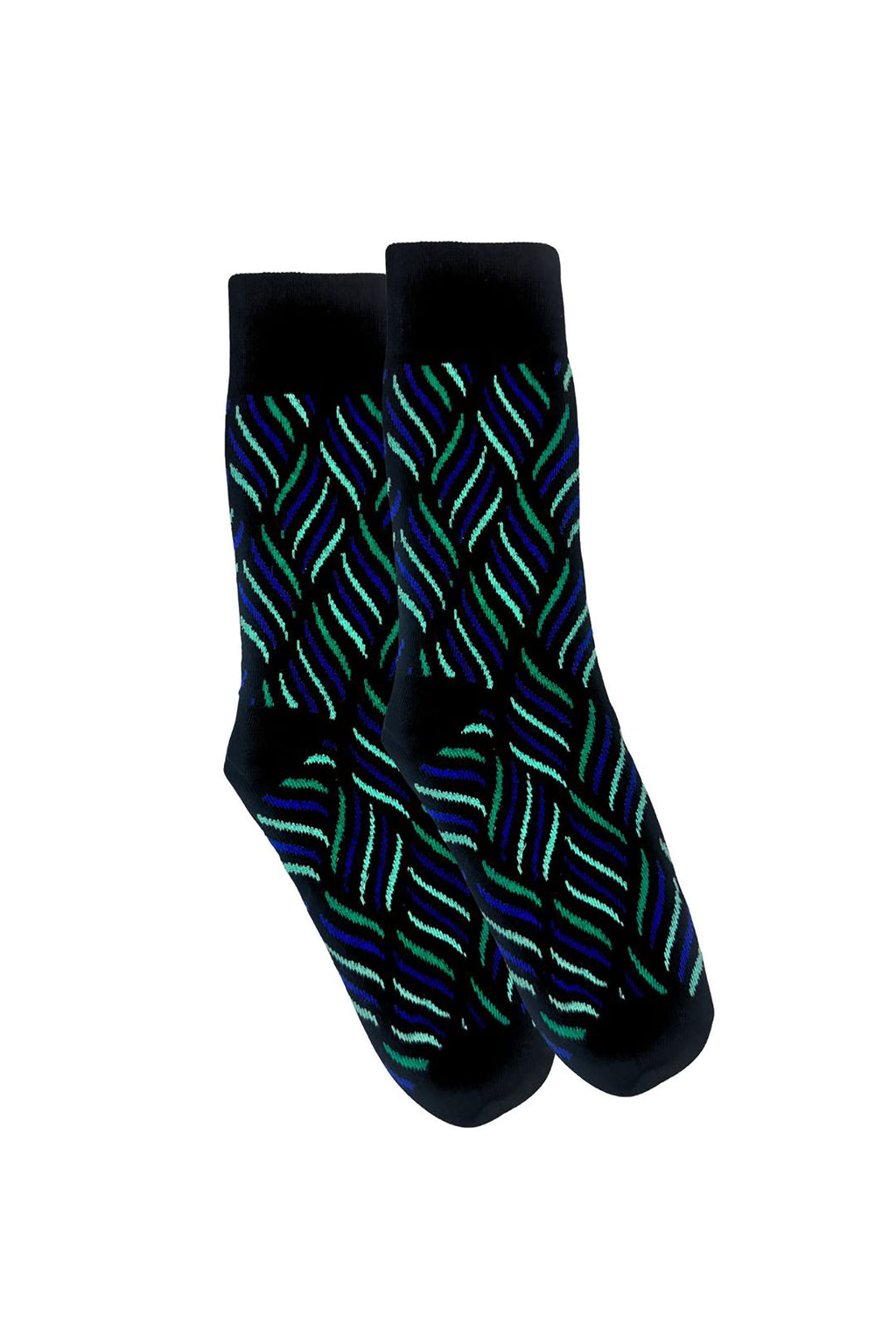 Knitted Socks Dancing Lines Black