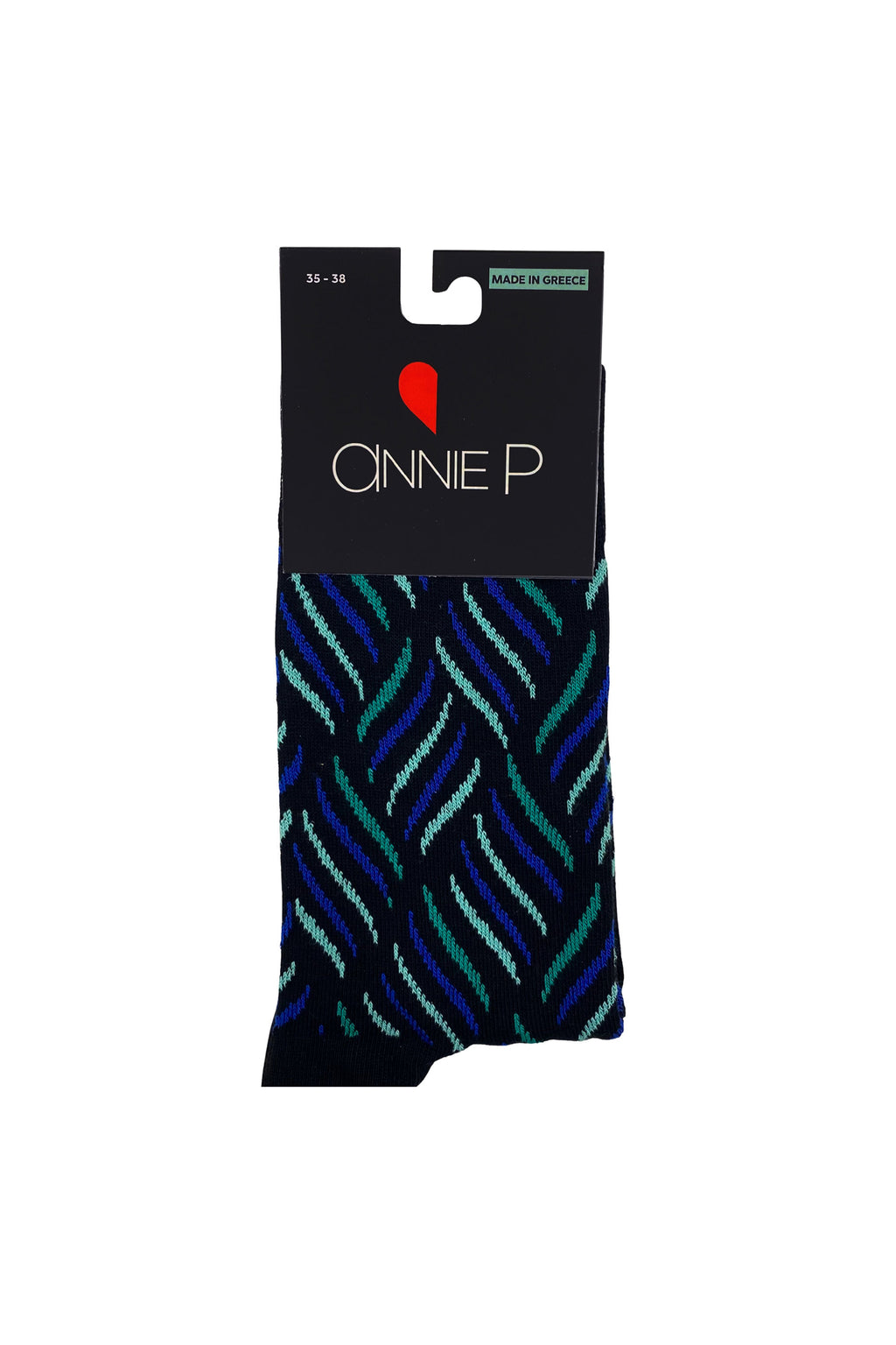 Knitted Socks Dancing Lines Black