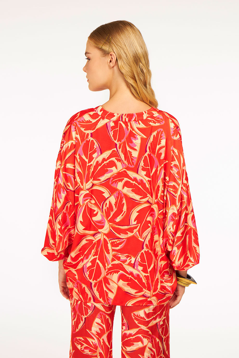Summer Blouse Rosso Fiori