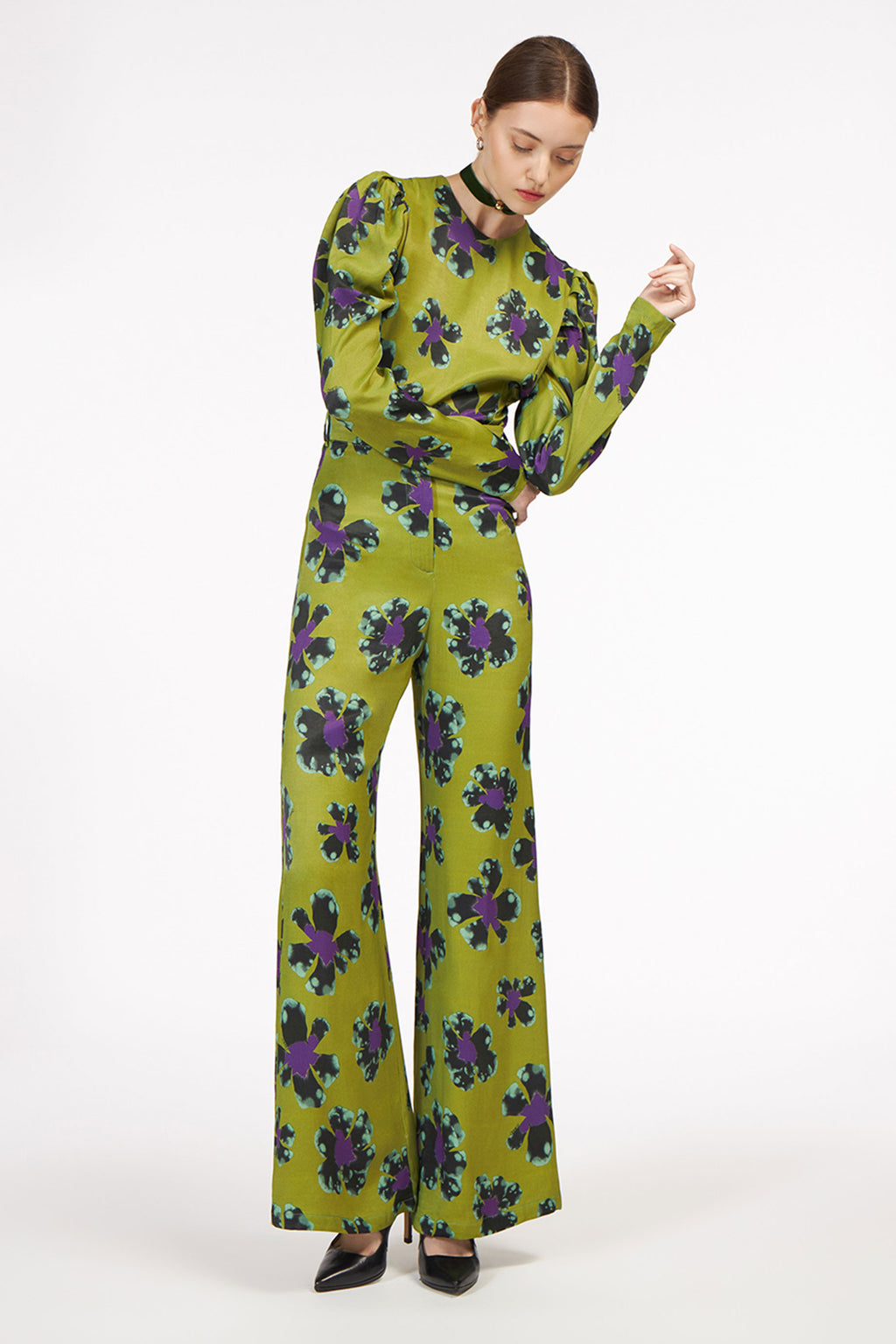 Zuma Pants Flowers Olive