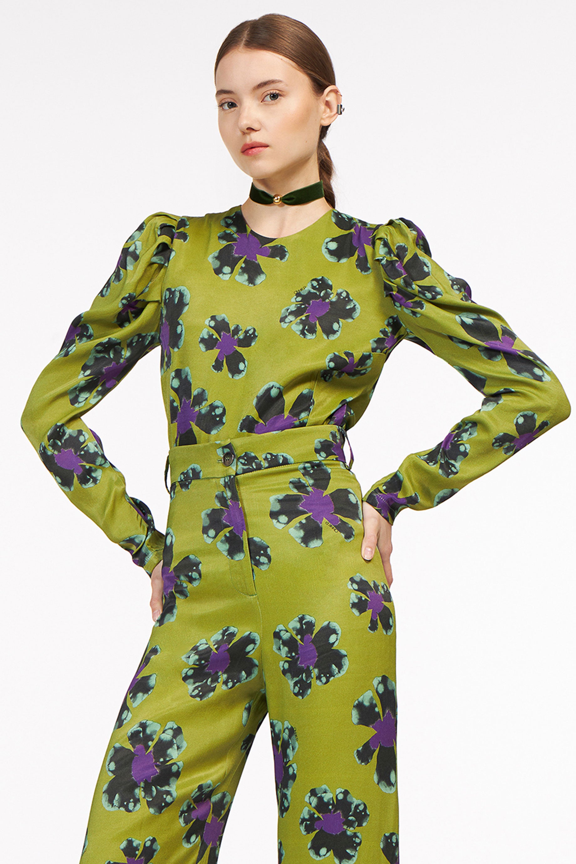 Zuma Pants Flowers Olive